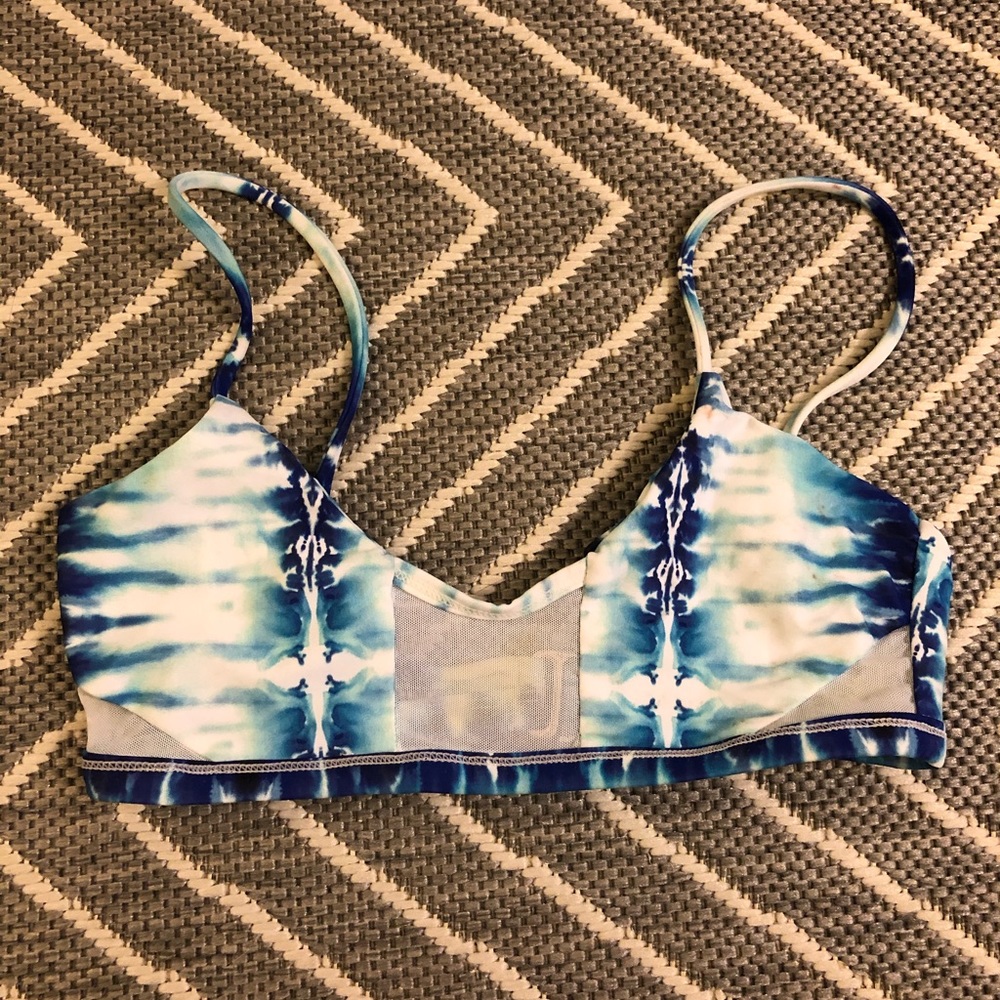 Revolve Blue tie dye patterned swim suit